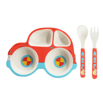 Eco-Friendly Bamboo Fiber Tableware for Kids 3 Pieces